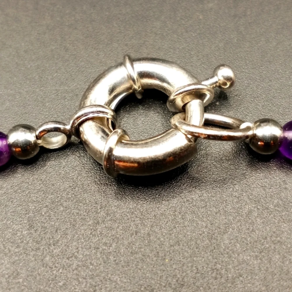 100.00 ctw African Amethyst Graduatated Bead Necklace 18 Inches